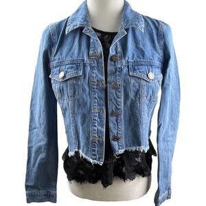 May crop Blue Jean Jacket Size Small